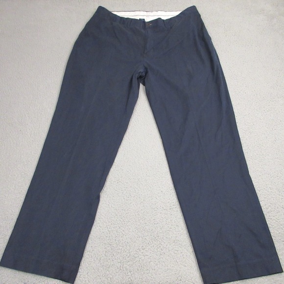 Vtg Polo Ralph Lauren Mens Silk Cotton Chino Dress Pants size 38x32 Navy Blue - Picture 1 of 13